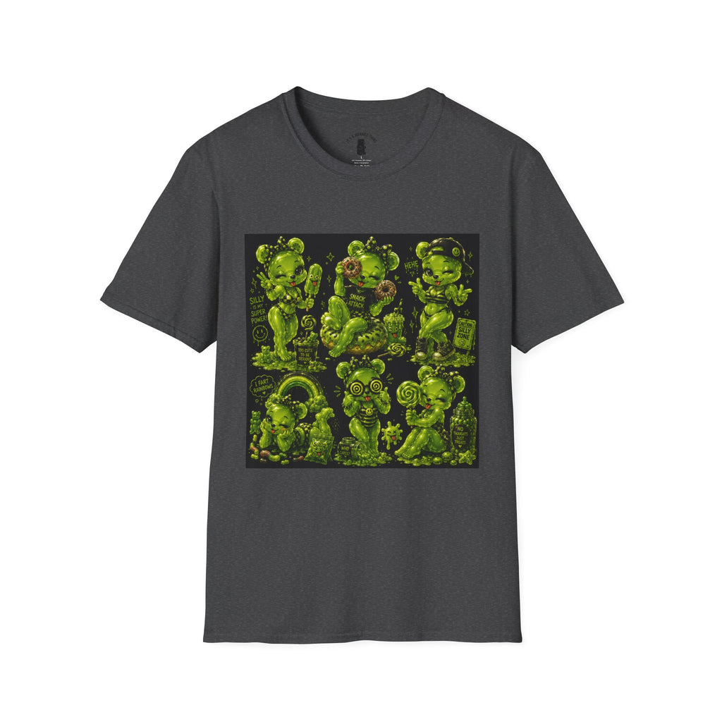Lime Green Retro Oozy Bear Babe, Beach Pin Up- Adult Graphic Shirt (18+)