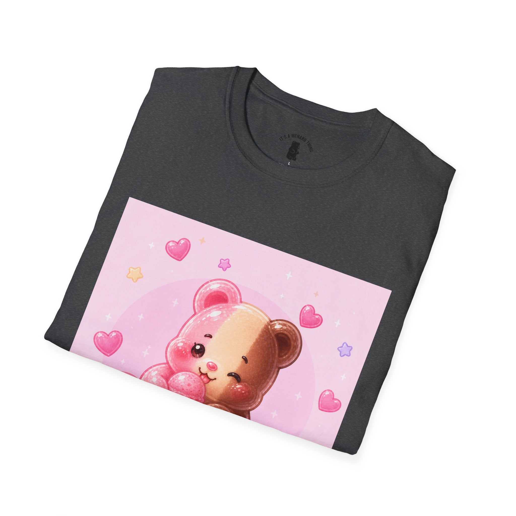 Kawaii Neapolitan Gooey Gummy Bear — Cute Heart Dessert Graphic Tee