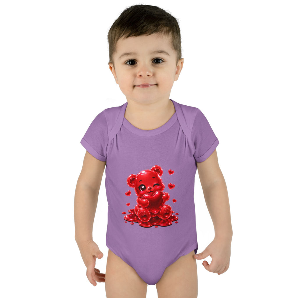 Special Red Heart Oozy Bear Baby Gummy Cutie Addition- Graphic Onesie