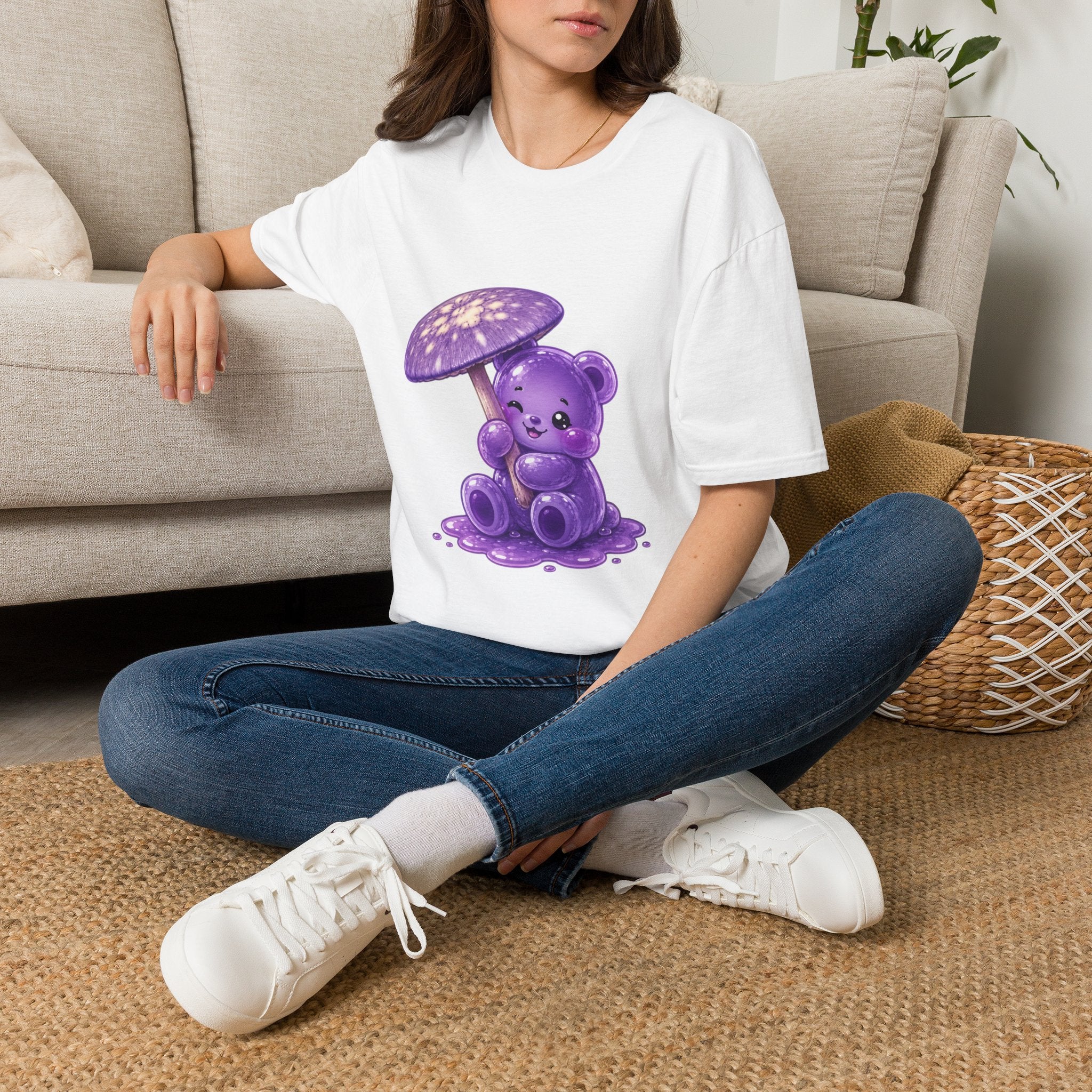Purple Cortinarius Violaceus Mushroom Oozy Bear Special- Graphic Shirt