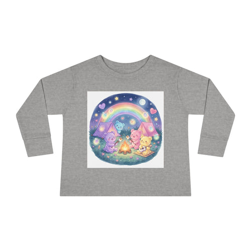 Camping & Toasting Marshmellos Oozy Bear Friend Group- Graphic Long Sleeve Shirt