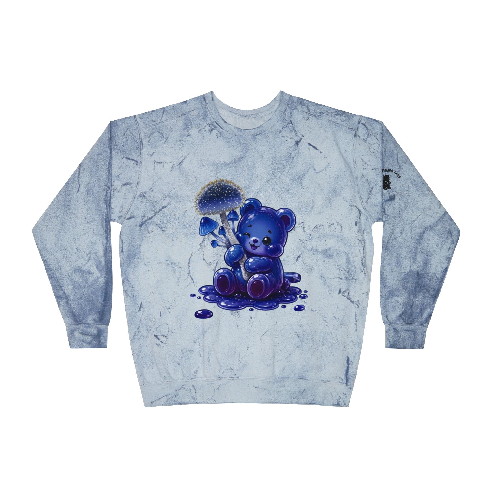 Special Pretty Blue Mushroom, Gooey Gummy Bear Friends -Kawaii Graphic Sweatshirt