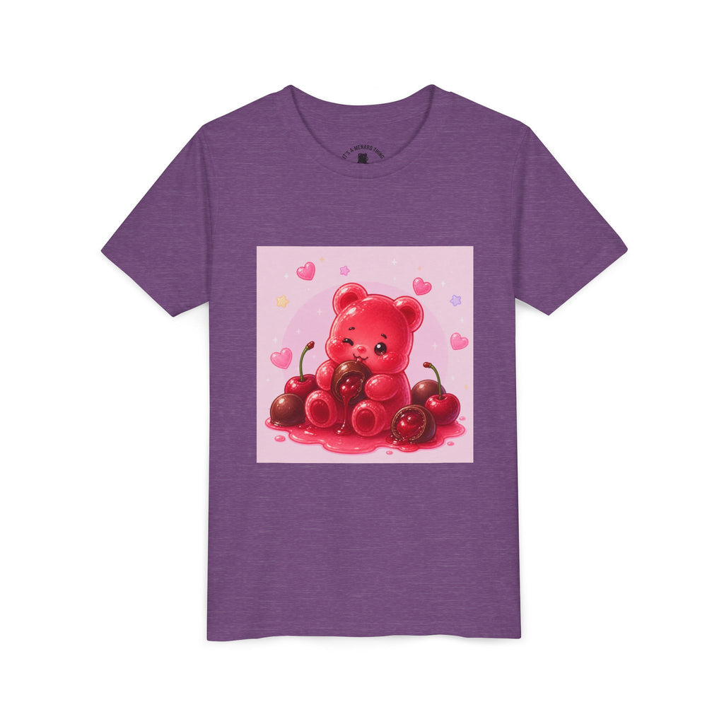 Red Gooey Gummy Bear with Chocolate & Cherries Youth T‑Shirt
