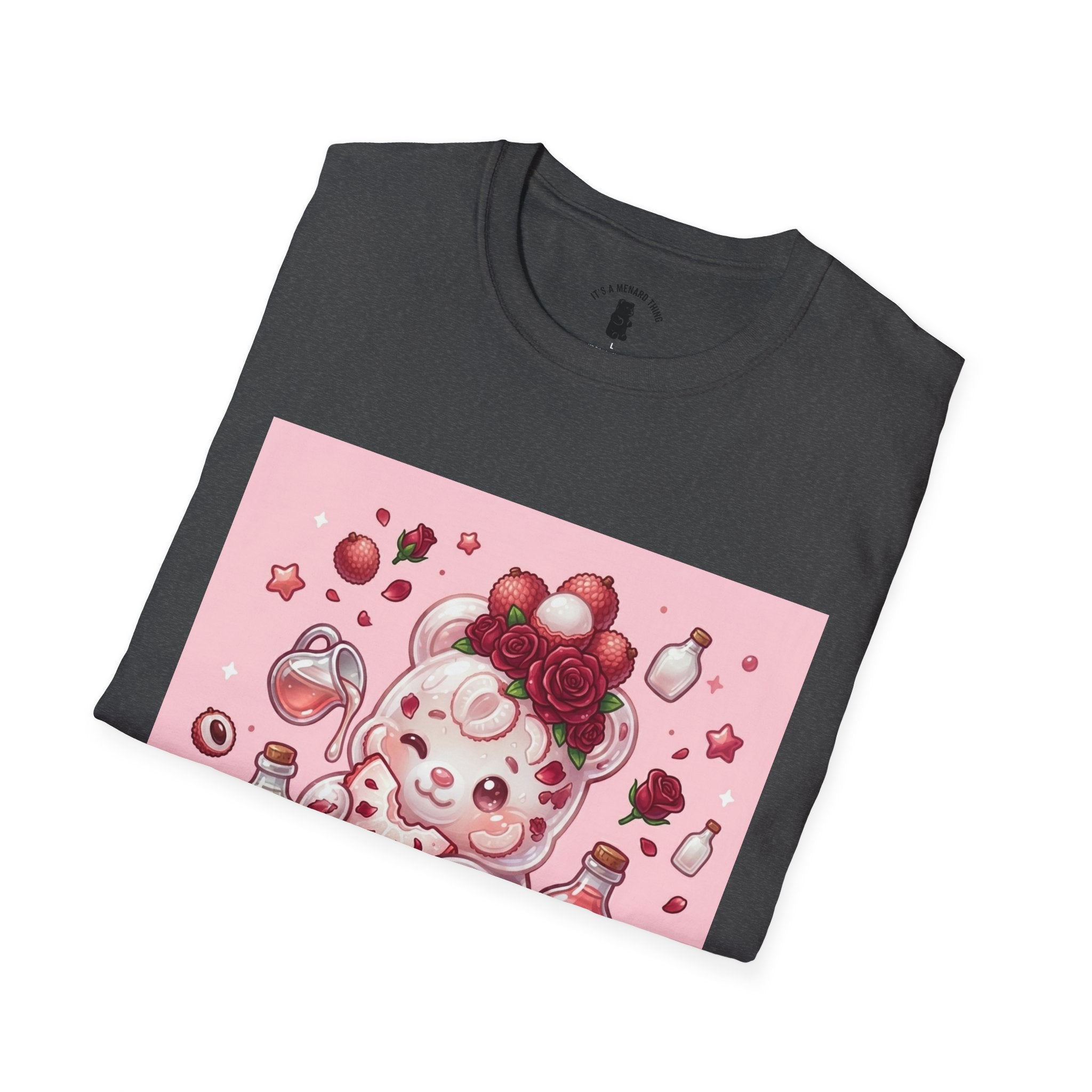 Rose Lychee berry Exotic fruit Gooey Gummy Bear — Kawaii Graphic T-Shirt