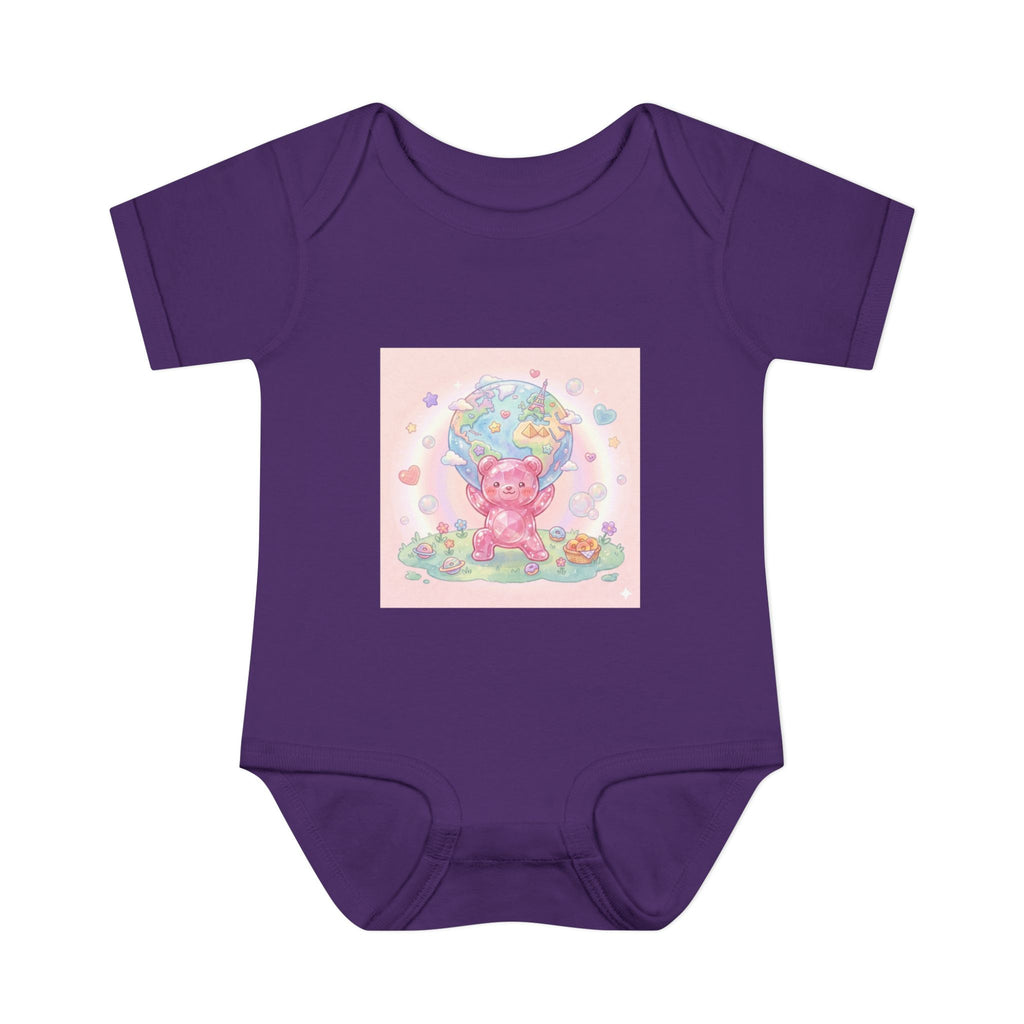 Infant Bodysuit — World Atlas Gummy bear Design