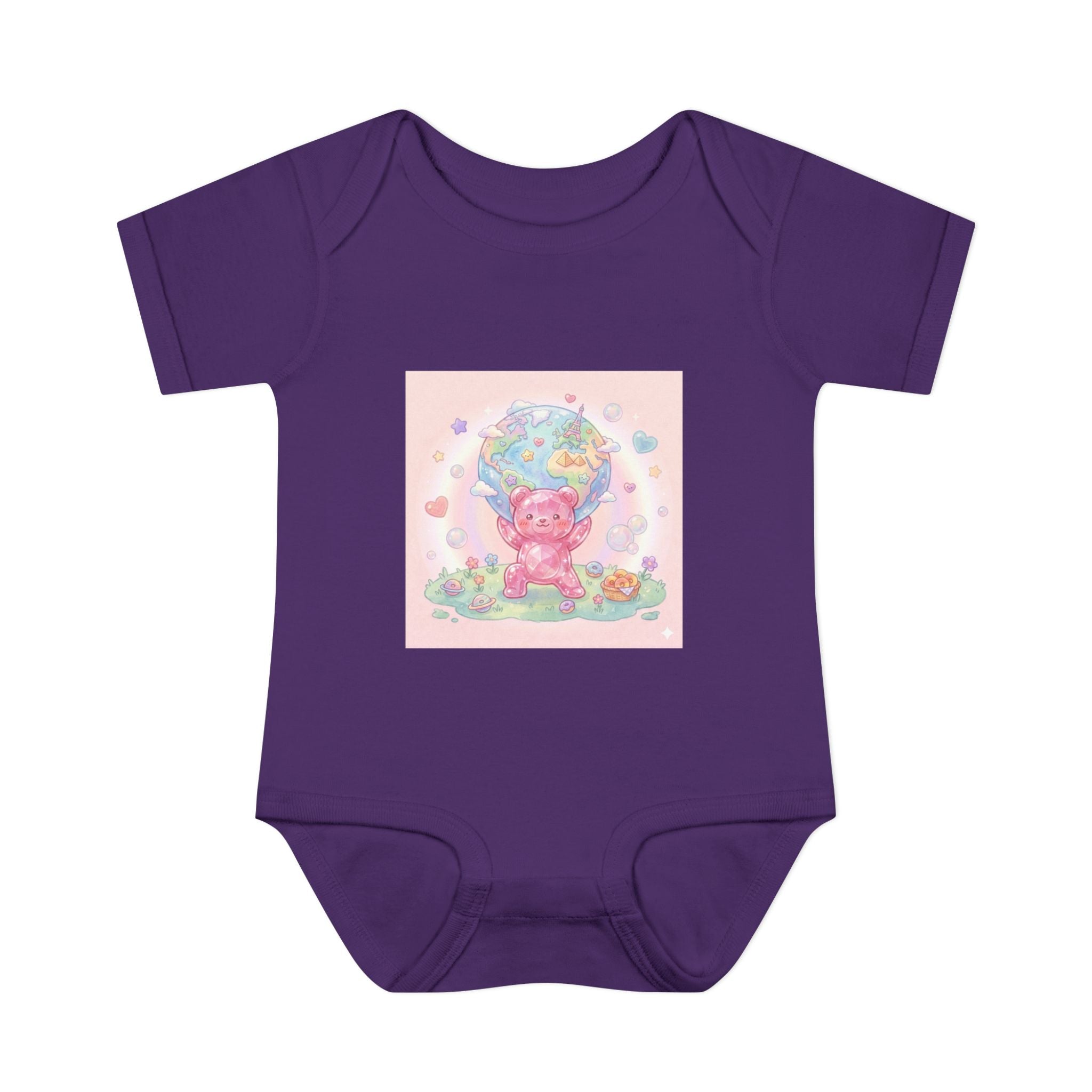 Infant Bodysuit — World Atlas Gummy bear Design