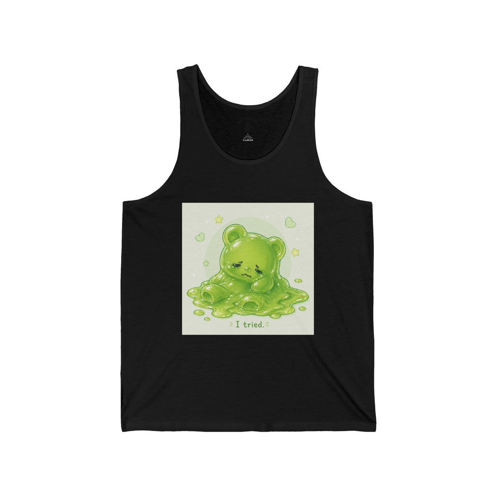 Tired Melting Green Gooey Gummy bear — Kawaii Graphic Tank Top