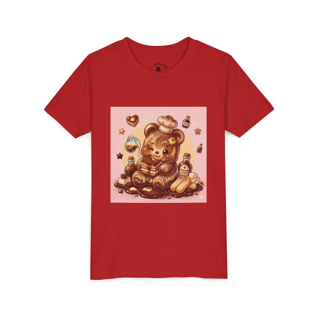 Tiramisu Gooey Gummy Chef Bear Graphic Youth T-Shirt