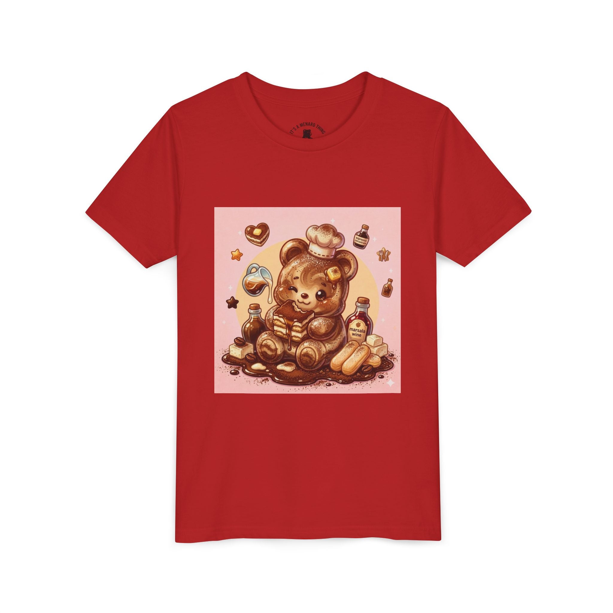 Tiramisu Gooey Gummy Chef Bear Graphic Youth T-Shirt