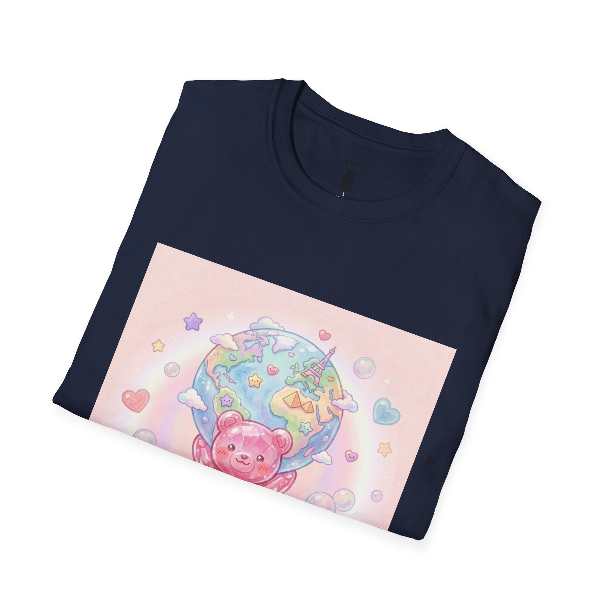 World Atlas, Pink Crystal Gooey Gummy Bear — Pastel Graphic T-Shirt