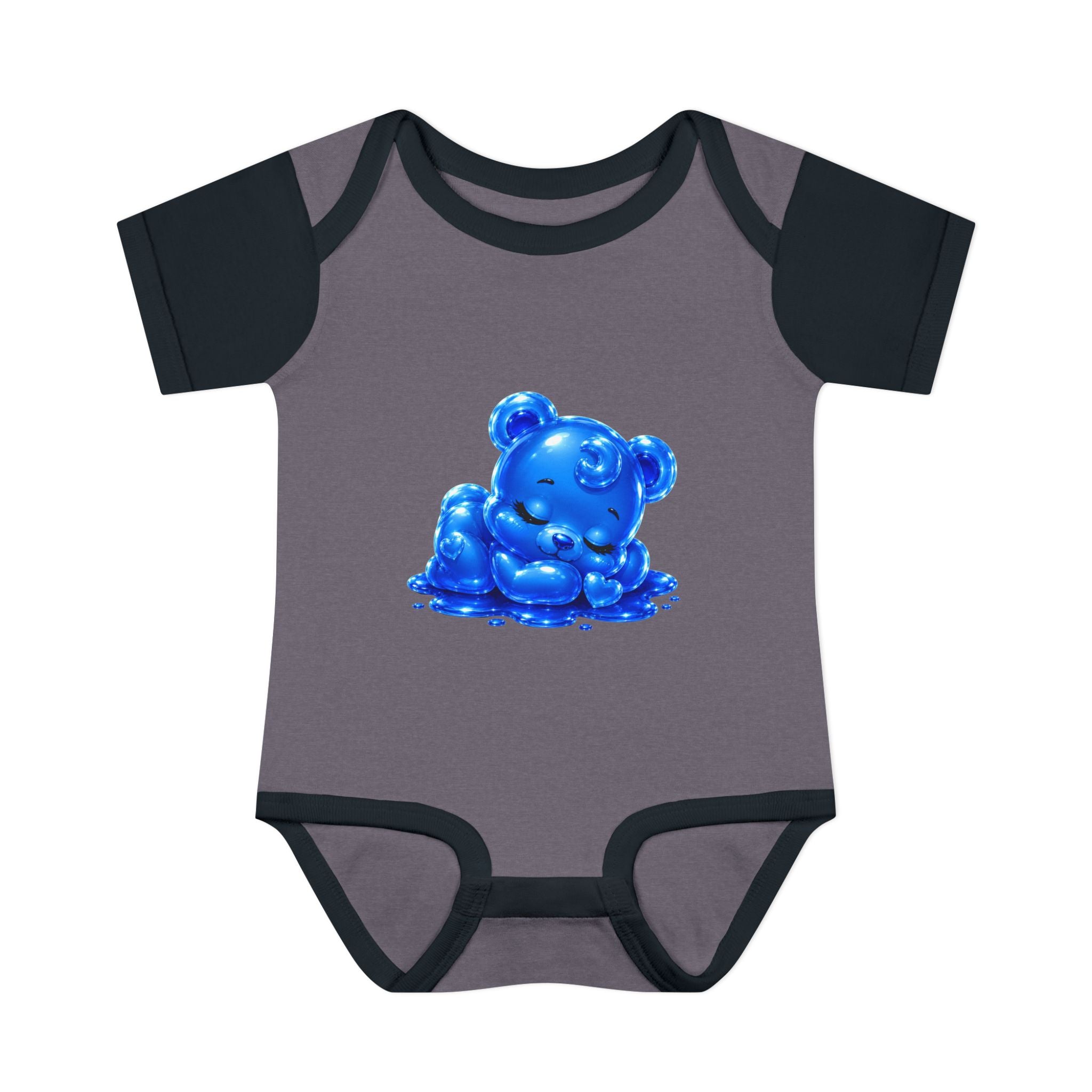 Taking a Nap, Blue Oozy Baby Gummy Bear Cutie Addition- Graphic Onesie