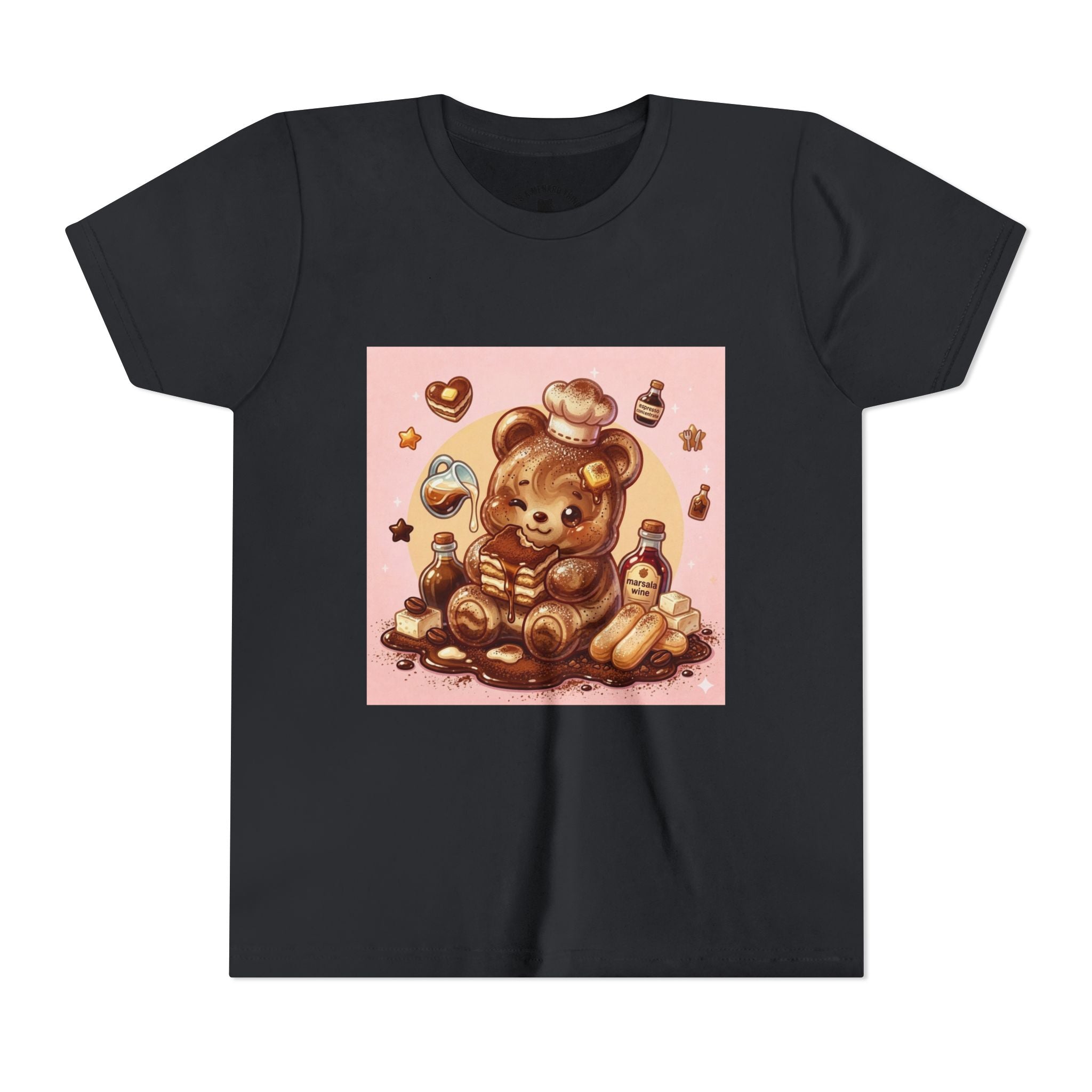 Tiramisu Gooey Gummy Chef Bear Graphic Youth T-Shirt