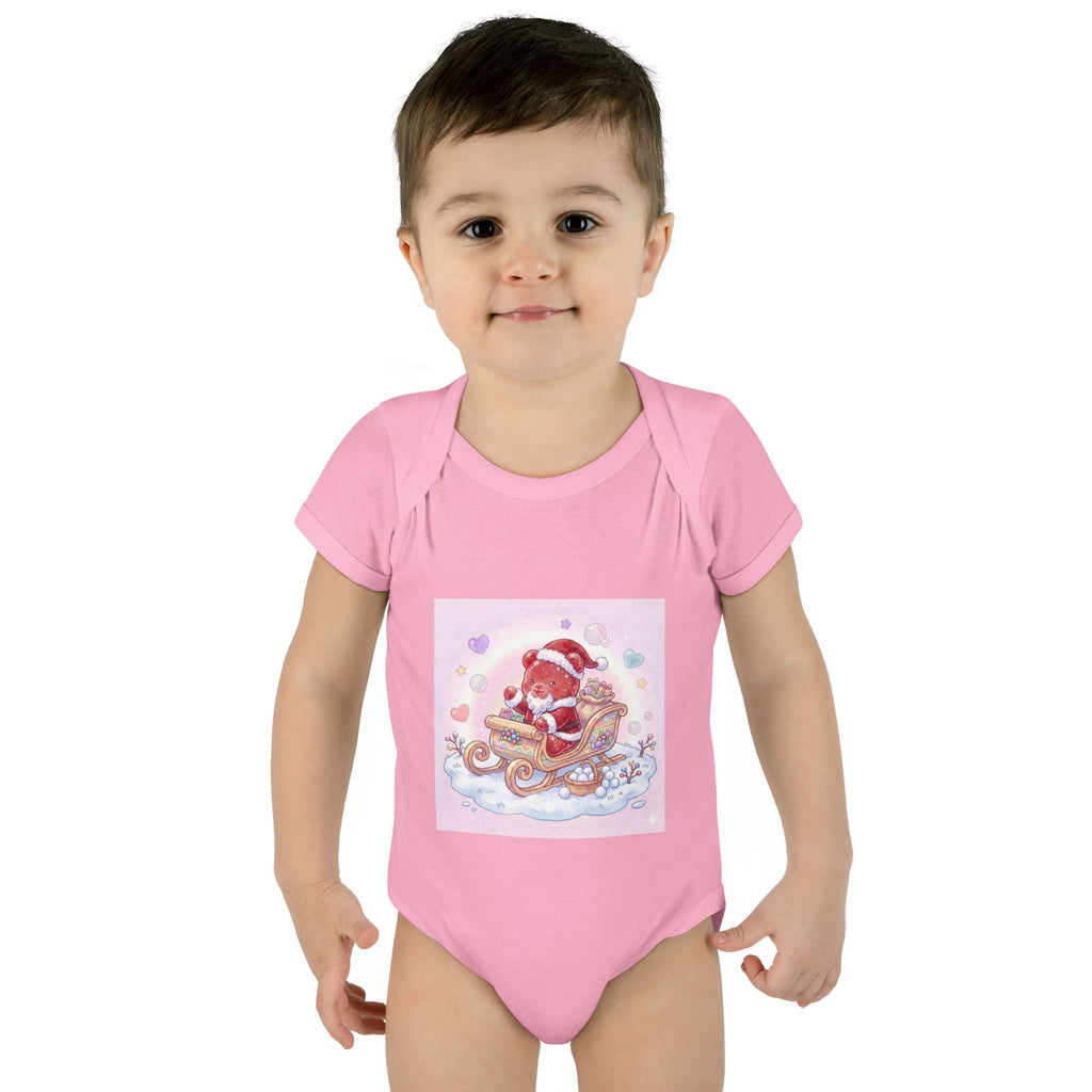 Baby Bodysuit – Gooey Gummy Santa in Sleigh Christmas Infant Onesie