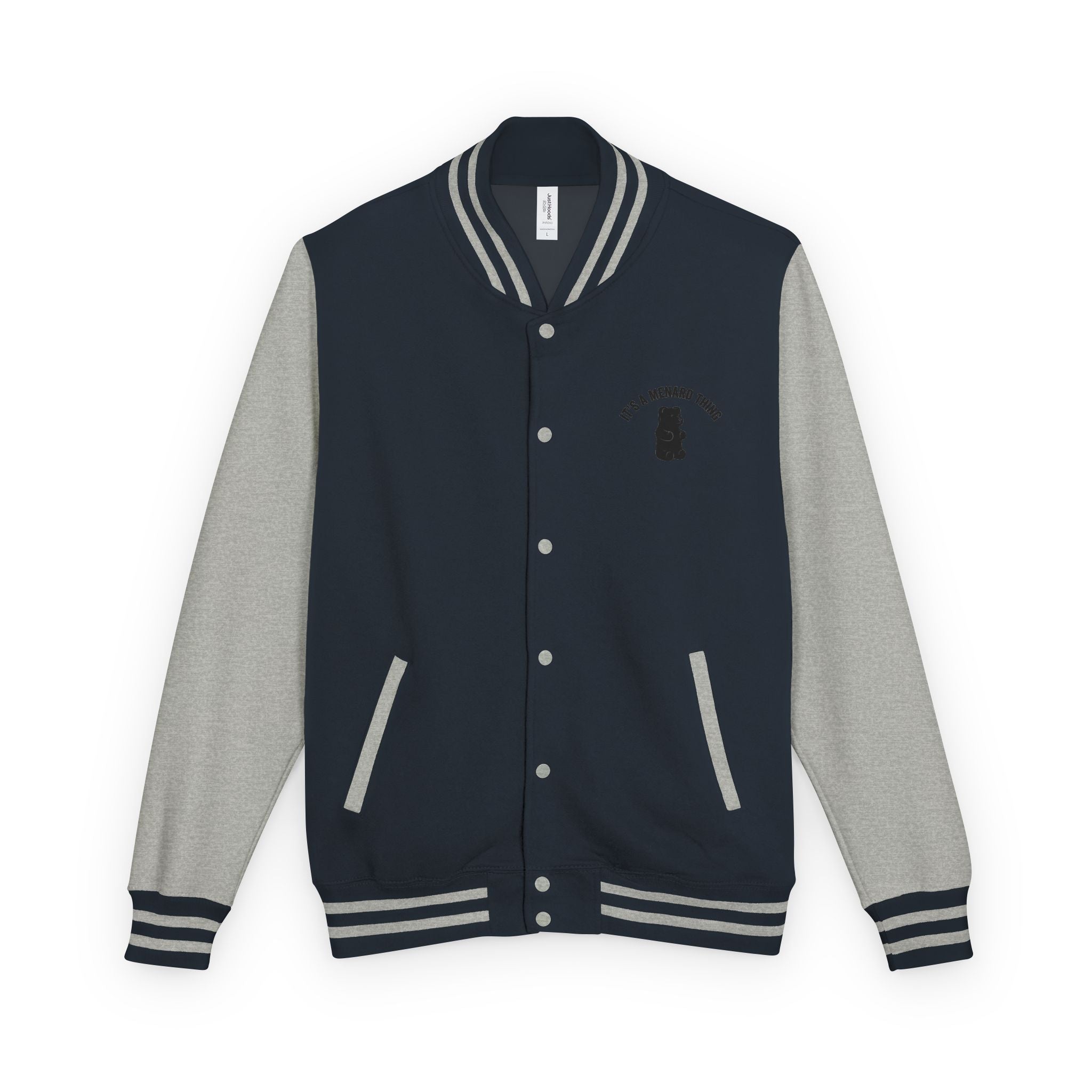 Black Trumpet Mushroom, Teal Oozy Bear Gummy Friend- Letterman Graphic Jacket