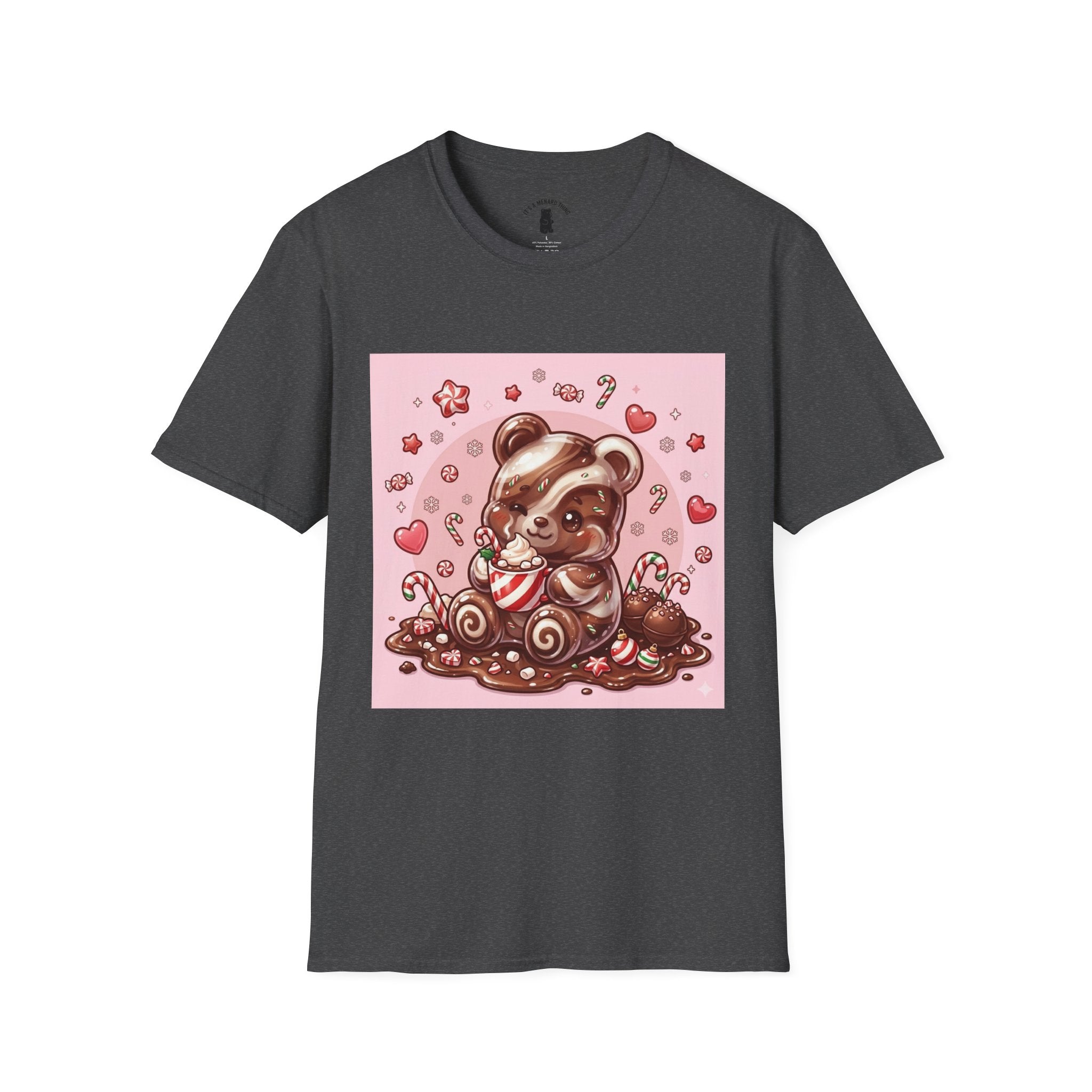 Cute Hot Chocolate and Peppermint stick Gooey Gummy Bear — Kawaii Graphic Tee