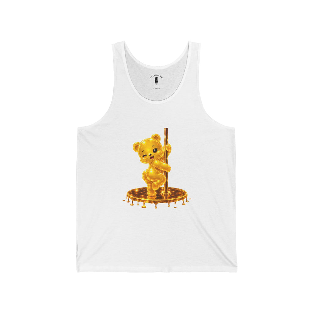 Gold Oozy Bear Pole Dancing Special Addition- Graphic Tank Top (Adults Only!)