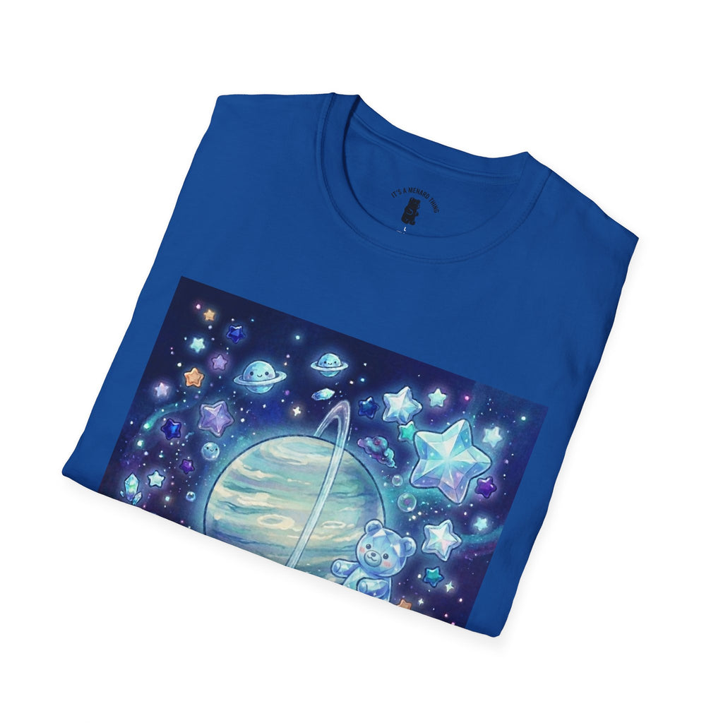 Floating By Uranus, Blue Crystal Gooey Gummy Bear- Kawaii Graphic T-Shirt