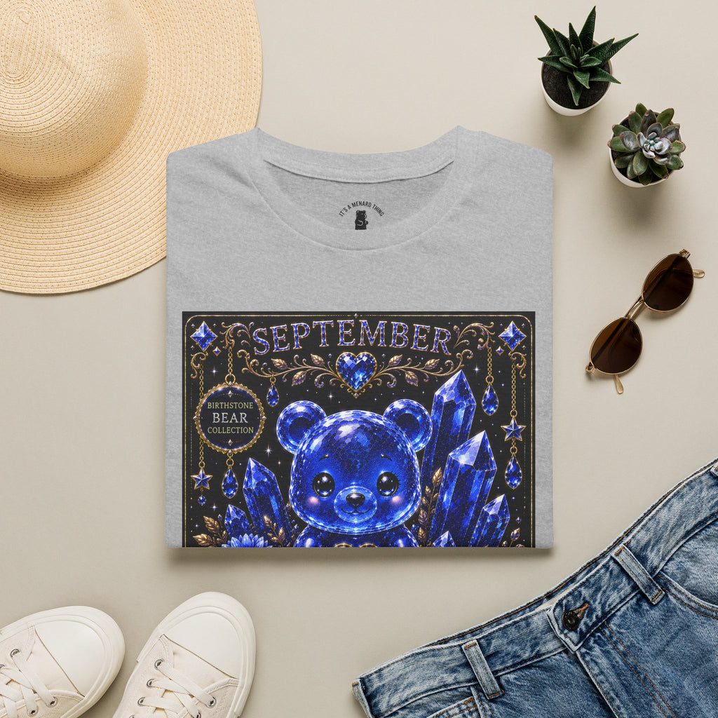 September Sapphire Crystal Oozy Bear Birthstone Addition- Graphic Shirt