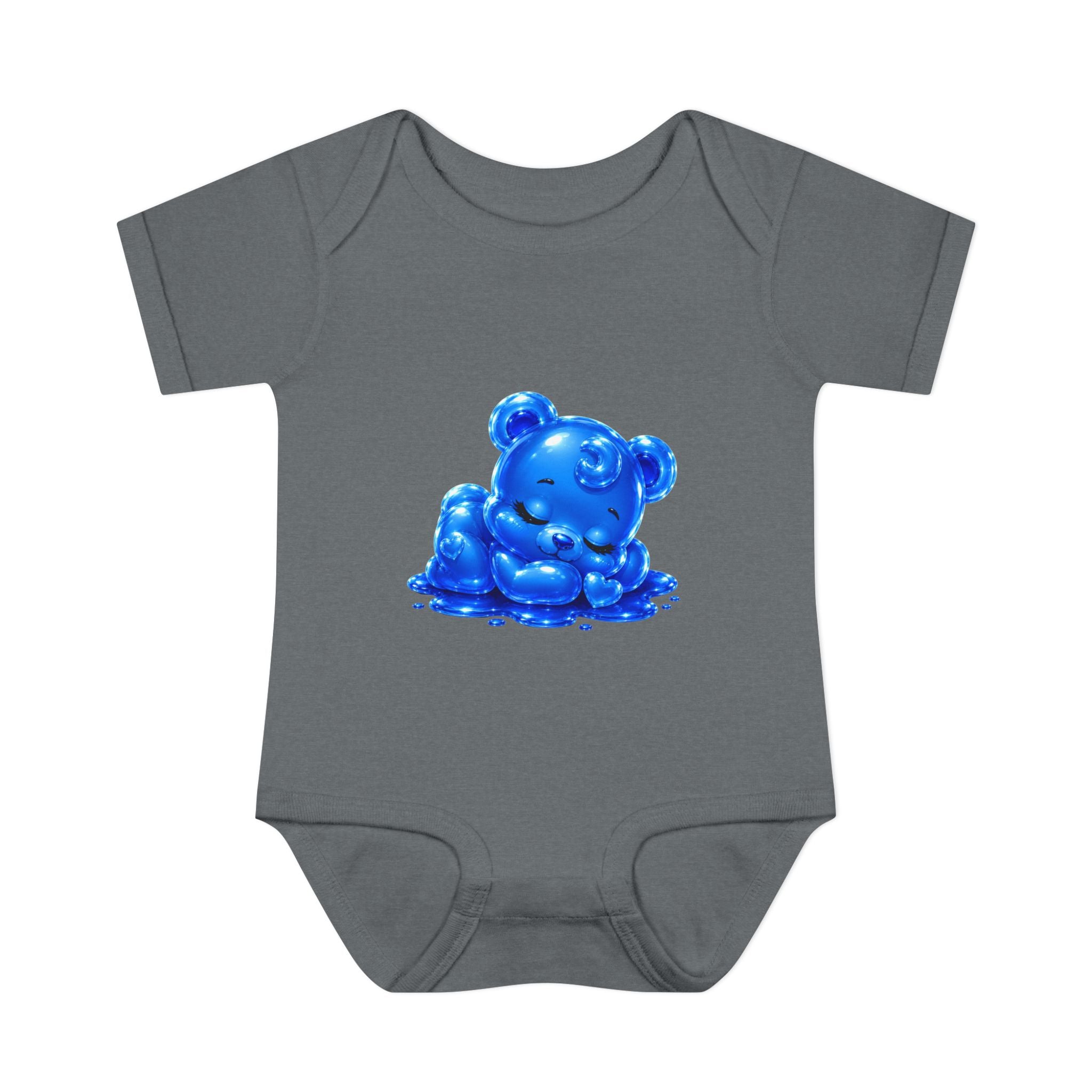 Taking a Nap, Blue Oozy Baby Gummy Bear Cutie Addition- Graphic Onesie