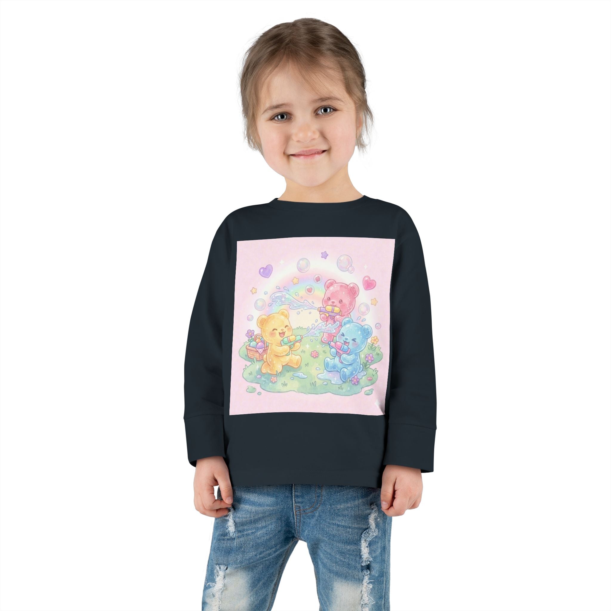 Water War Play time, Oozy Bear Group Gummy Friends- Graphic Long Sleeve Shirt