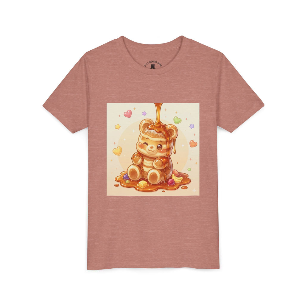 Fluffy Thick Gooey Gummy Pancake Bear Youth T-Shirt