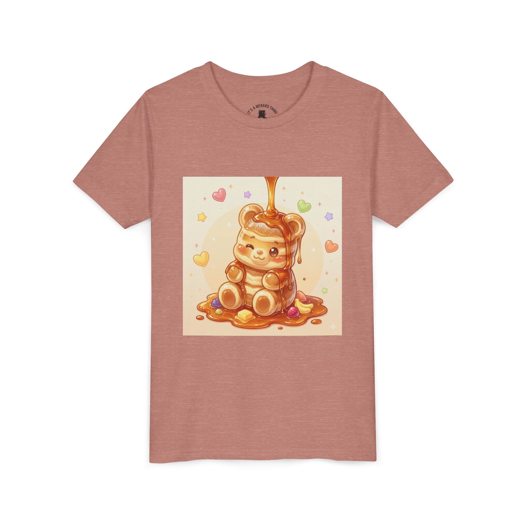 Fluffy Thick Gooey Gummy Pancake Bear Youth T-Shirt