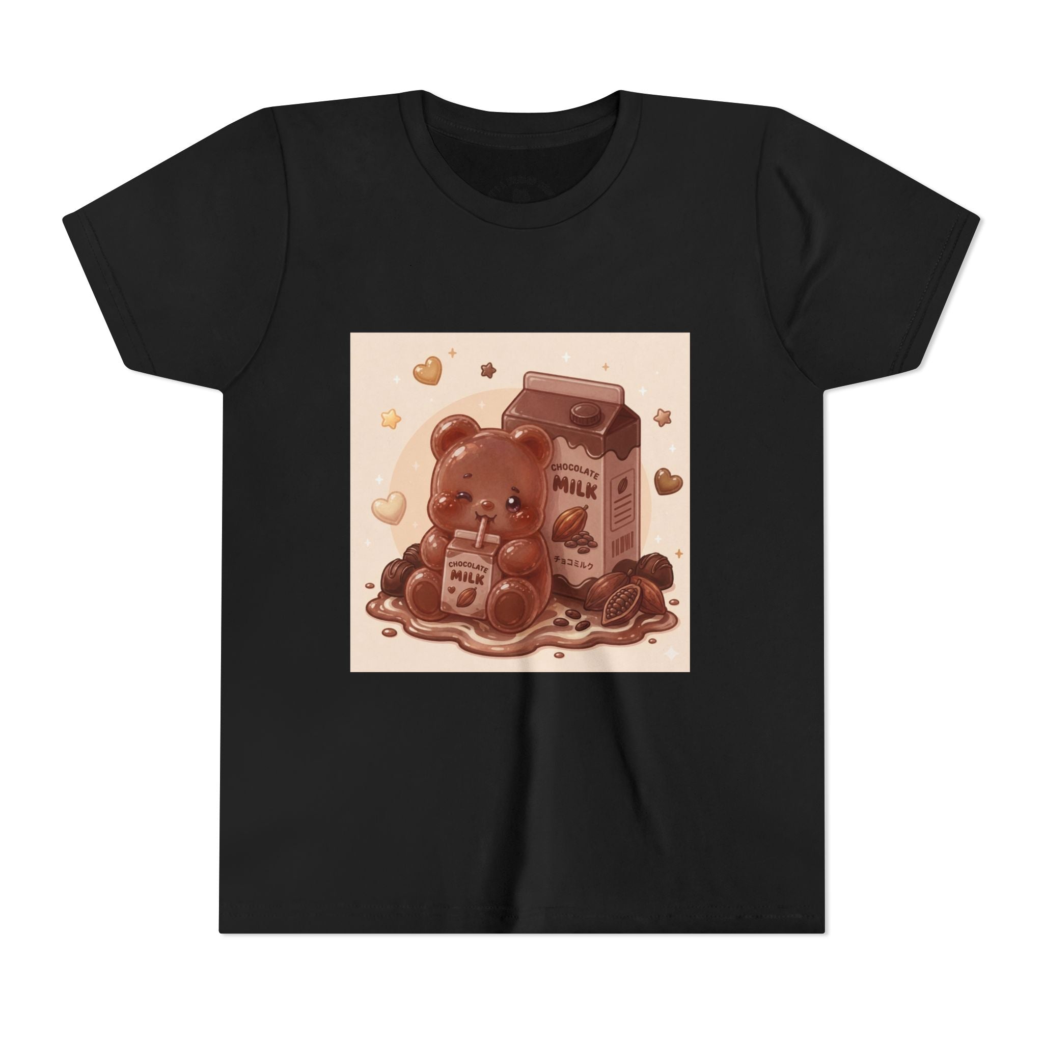 Kids Milk Chocolate Gooey Gummy Bear — Cute Milk Carton Graphic Youth T-Shirt