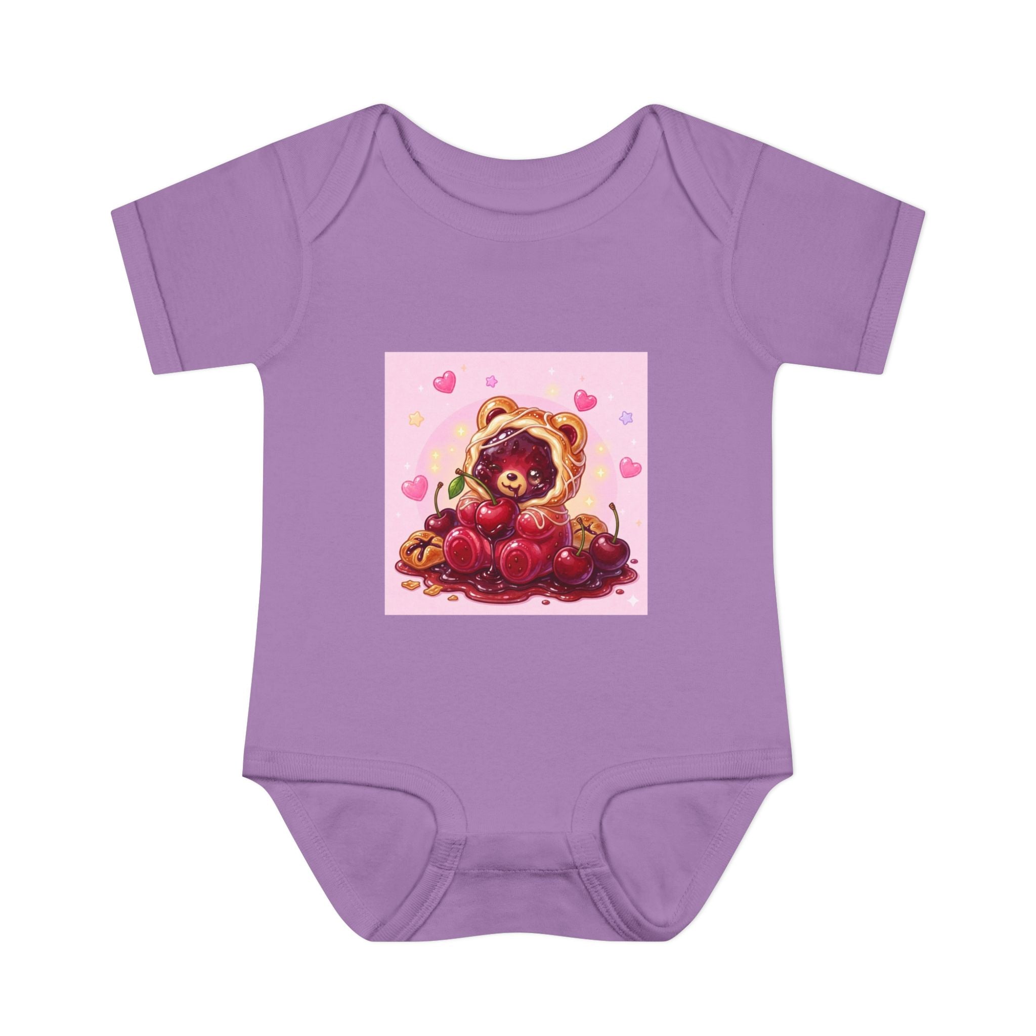 Cherry Danish Gooey Gummy Bear in Puff PJs (Infant Rib Onesie)