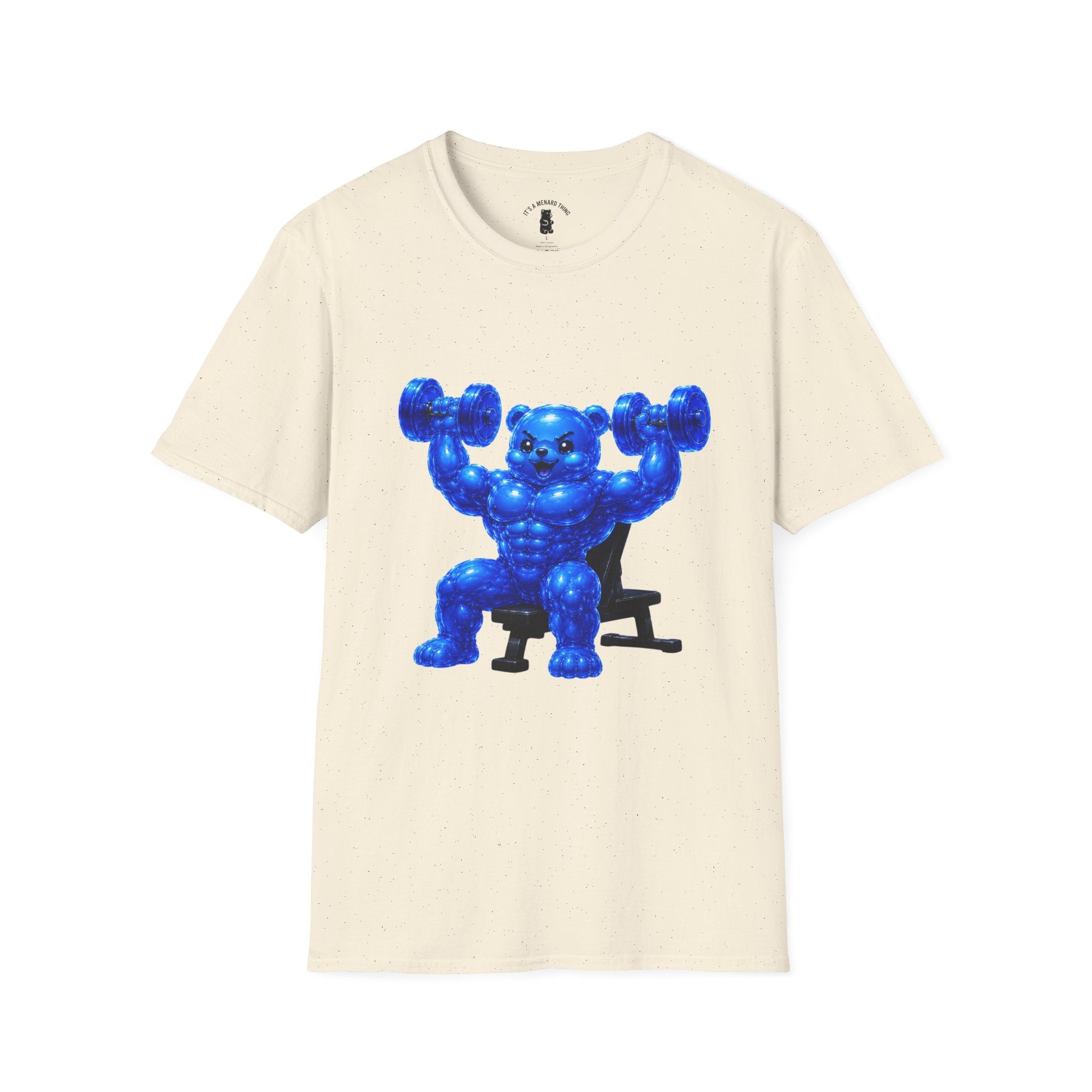 Working out with Bar Bells, Oozy Buff Bear Gummy Special Gym Addition- Adult Graphic Shirt