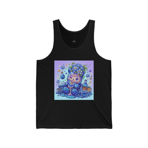 Blue Lotus Tea, Exotic Gooey Gummy Bear Friend — Kawaii Graphic Tank Top
