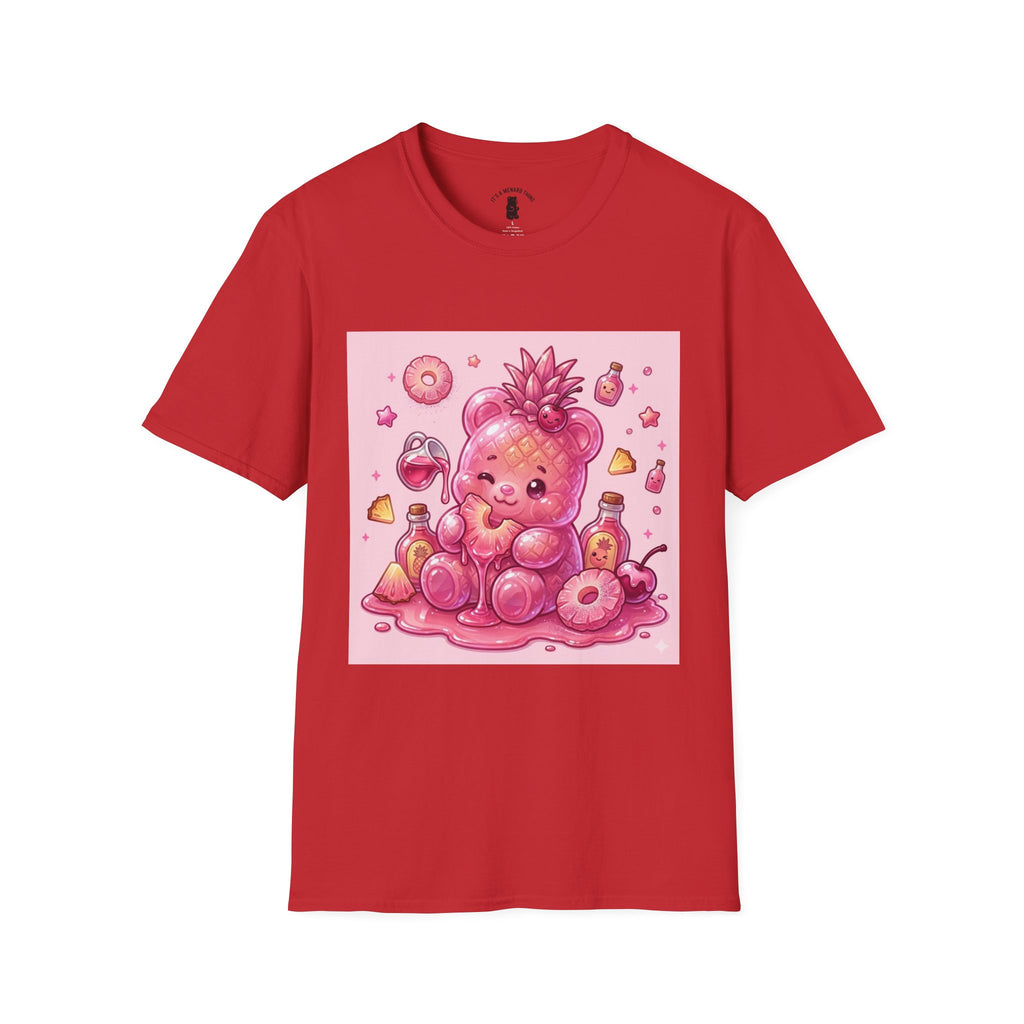 Exotic Pink Pineapple Gooey Gummy Bear — Kawaii Graphic T-Shirt