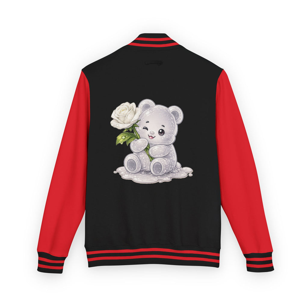 Blooming White Rose, Gooey Gummy Bear Friend- Kawaii Graphic Jacket