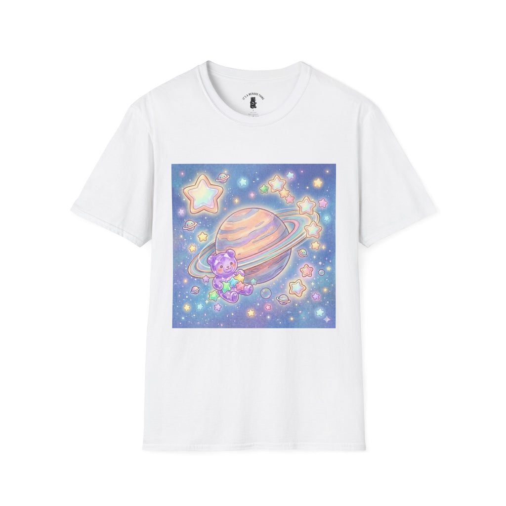 Look Upon Saturn, Purple Crystal Gooey Gummy Bear — Kawaii Graphic T-Shirt