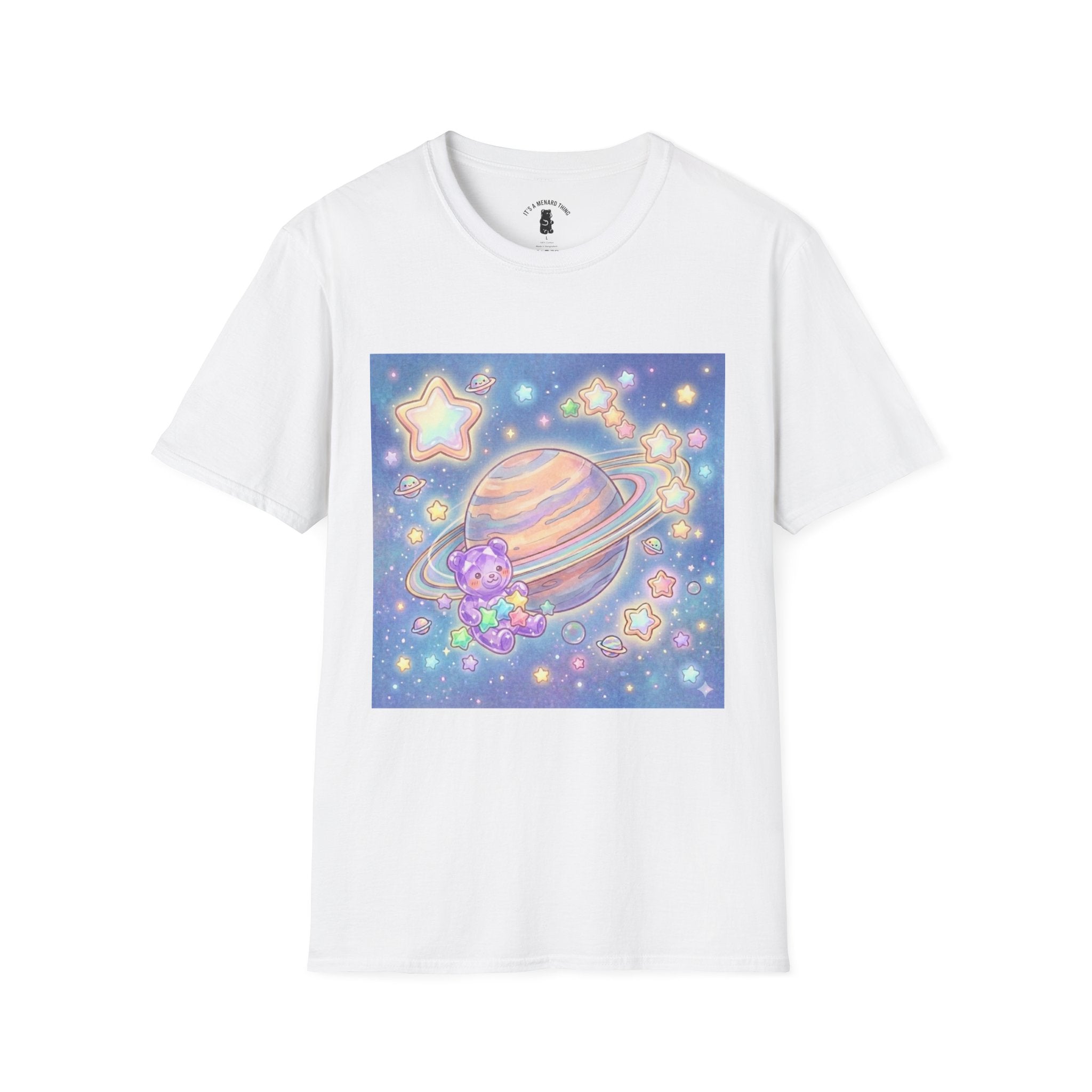 Look Upon Saturn, Purple Crystal Gooey Gummy Bear — Kawaii Graphic T-Shirt