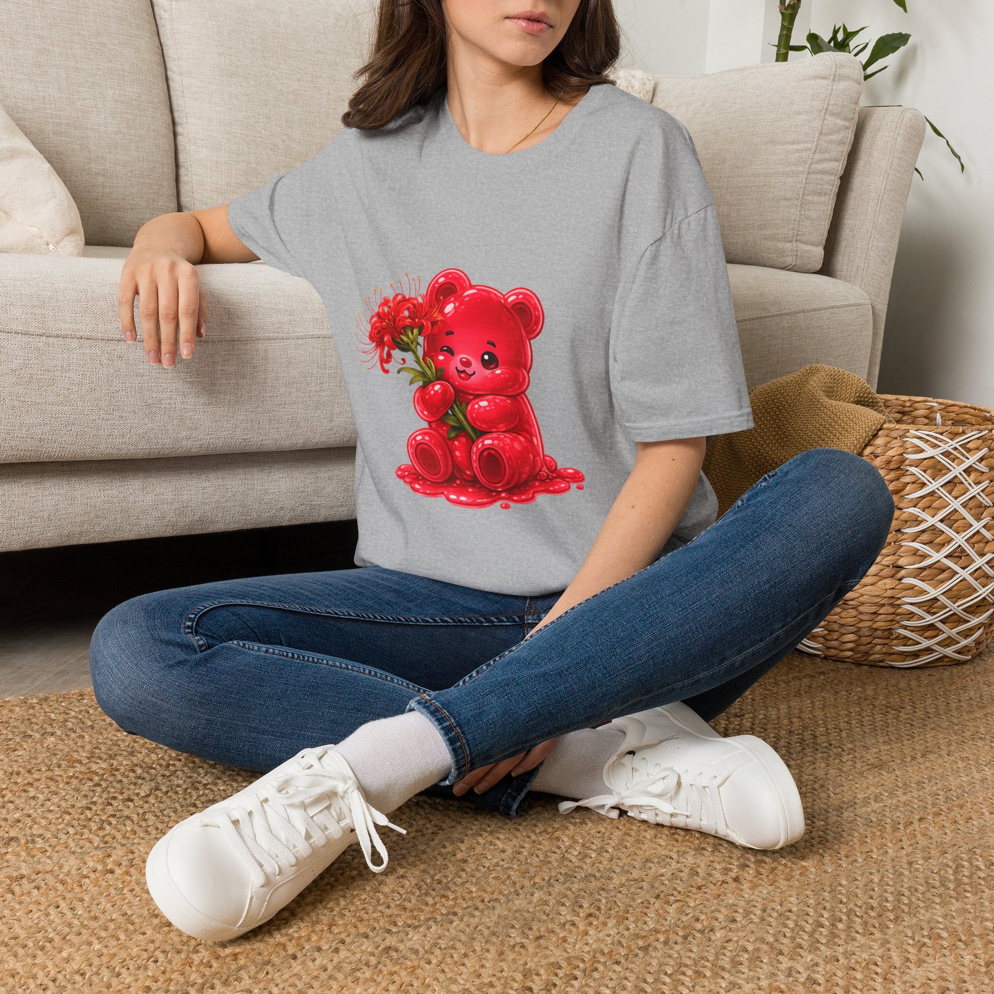 Blooming Spider Lily Special, Red Oozy Bear Gummy Friend- Graphic Shirt