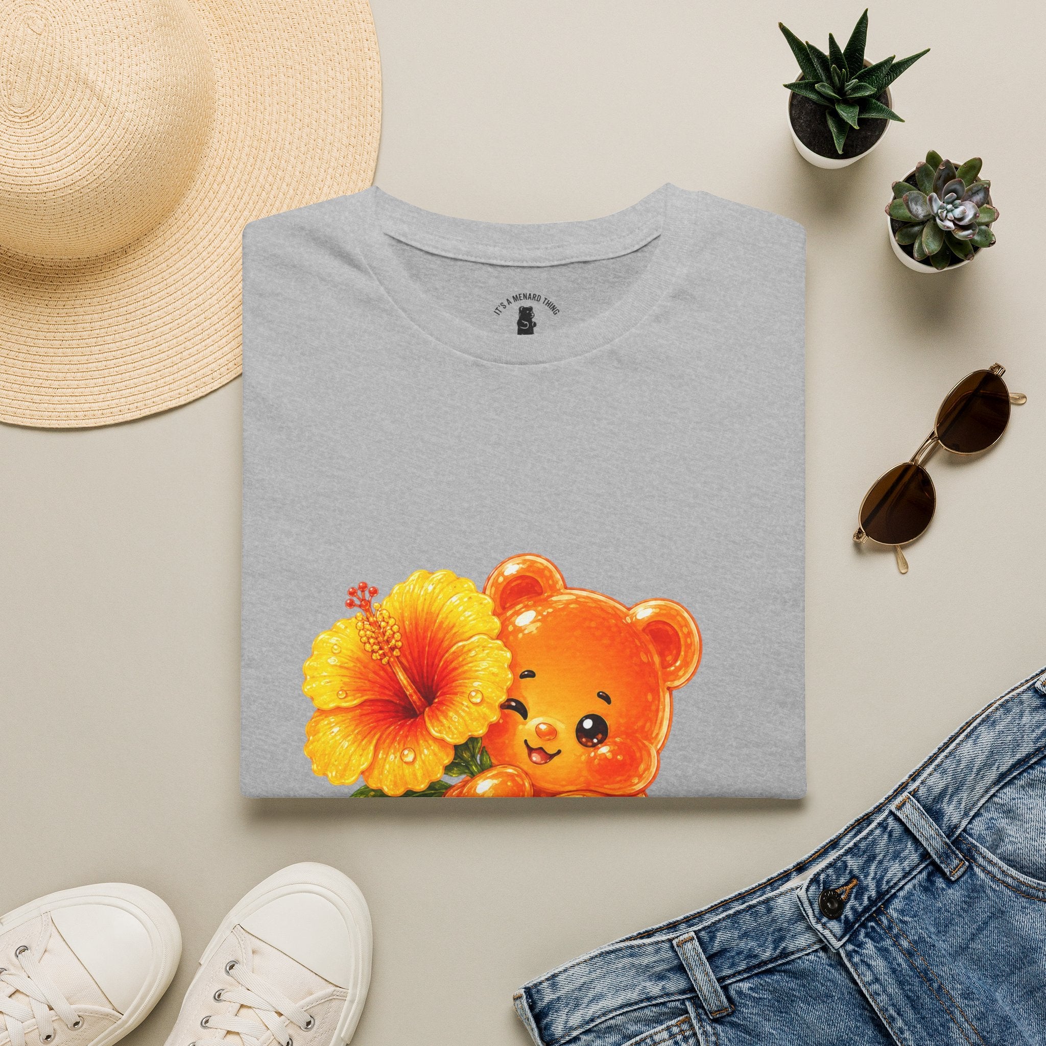 Hello Hibiscus, Orange Oozy Bear Gummy Friend Special Flower Addition- Grap