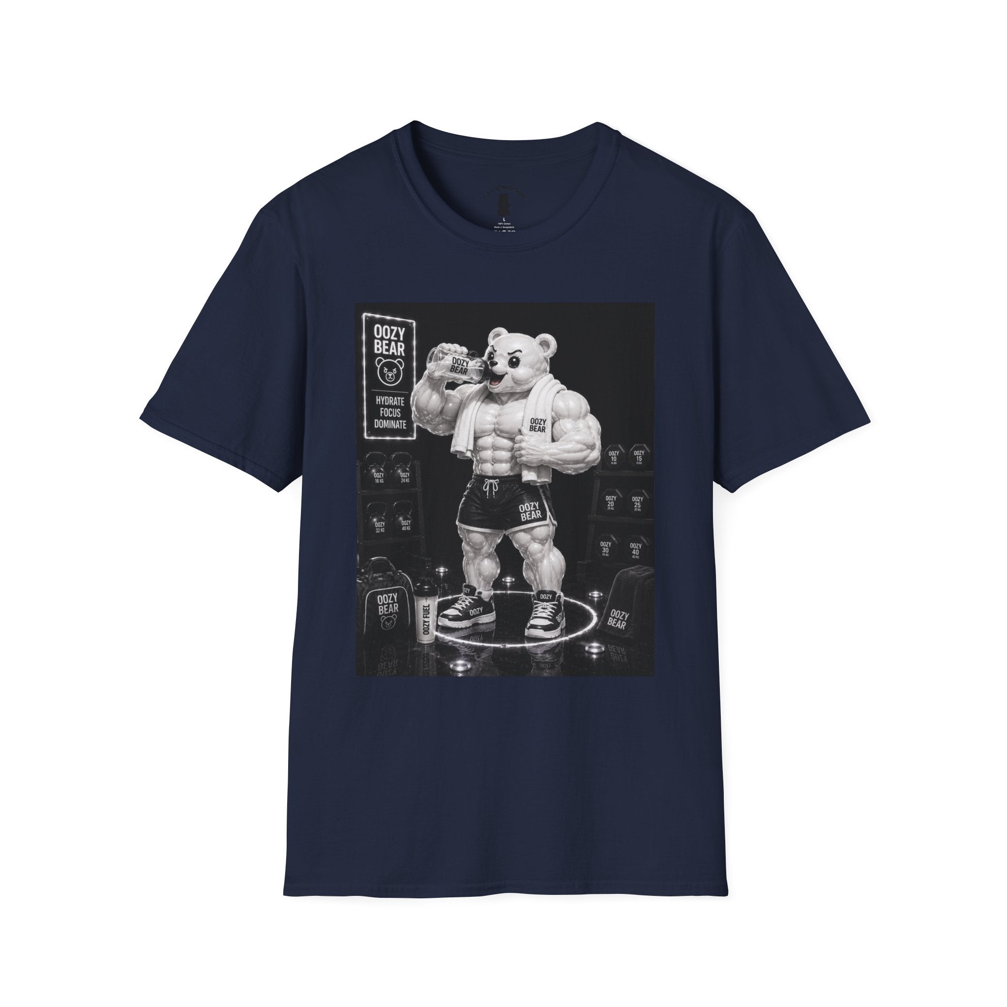 Rehydration Time, Oozy Buff Bodybuilder Gummy Gym Addition- Adult Graphic Shirt