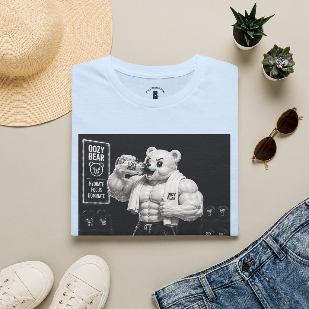 Rehydration Time, Oozy Buff Bodybuilder Gummy Gym Addition- Adult Graphic Shirt