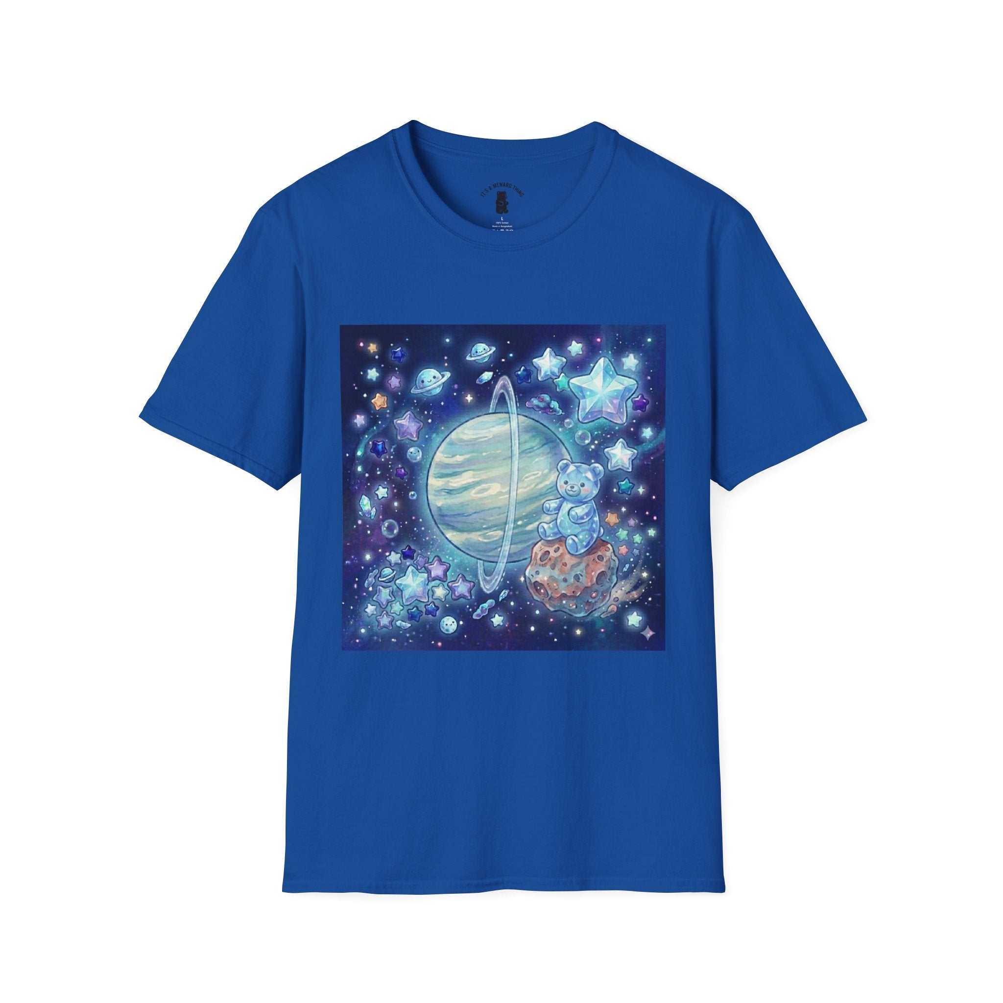 Floating By Uranus, Blue Crystal Gooey Gummy Bear- Kawaii Graphic T-Shirt