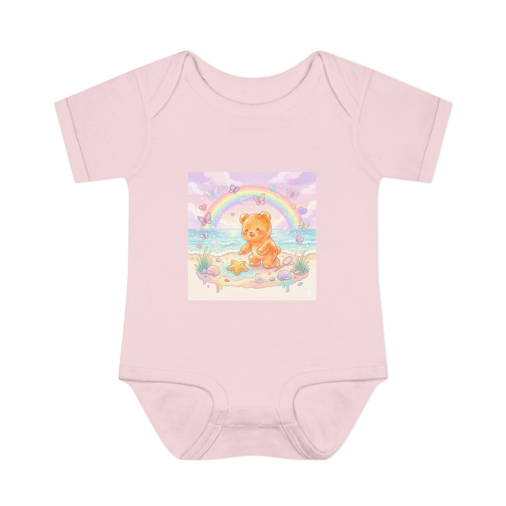 Gooey Gummy Beach Bear Rainbow & Starfish - Bodysuit