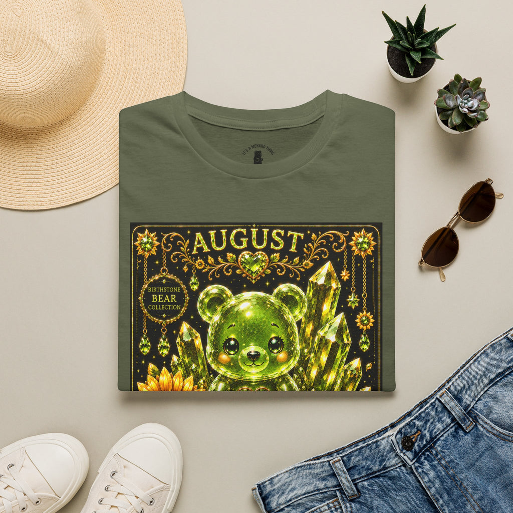 August Peridot Birthstone Oozy Bear Addition- Graphic Shirt