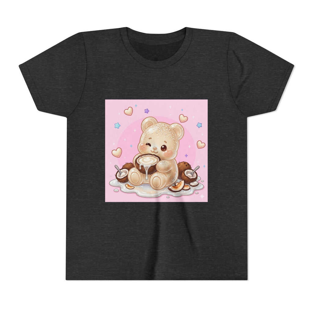 Gooey Gummy Coconut Milk Bear Kids T-Shirt (Pink Hearts)