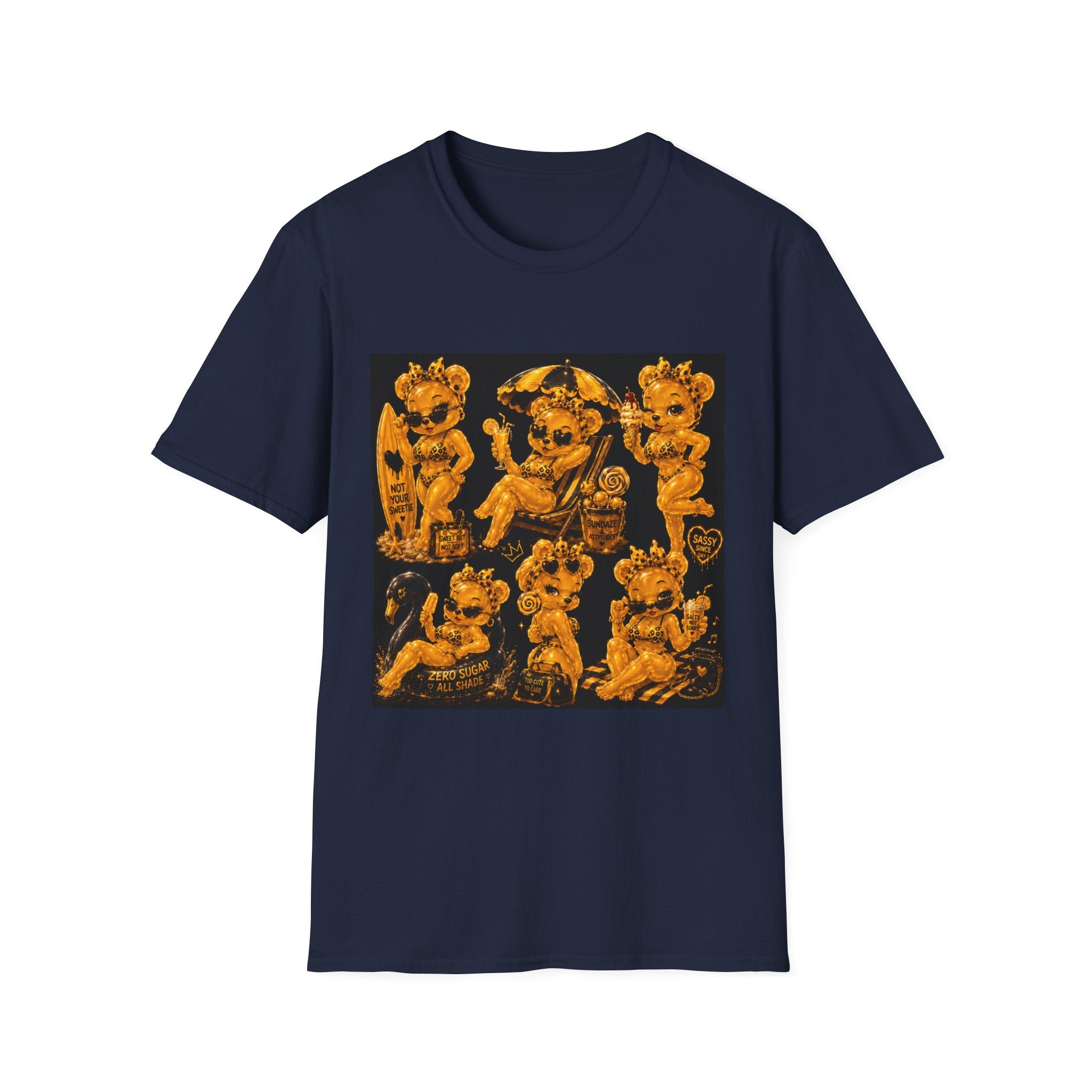 Vintage Style Oozy Bear Beach Babe Pin Up- Adult Graphic Shirt (18+)