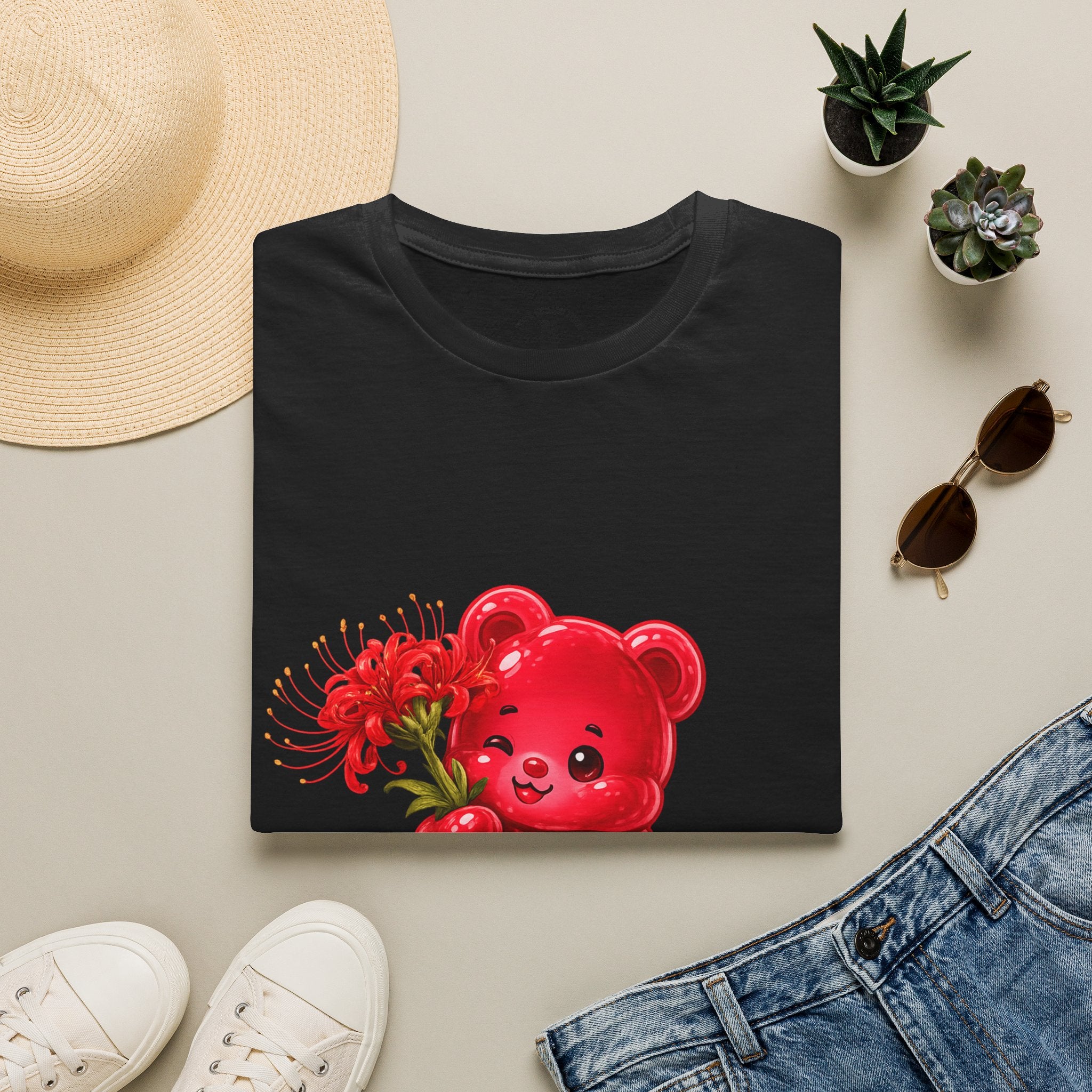Blooming Spider Lily Special, Red Oozy Bear Gummy Friend- Graphic Shirt