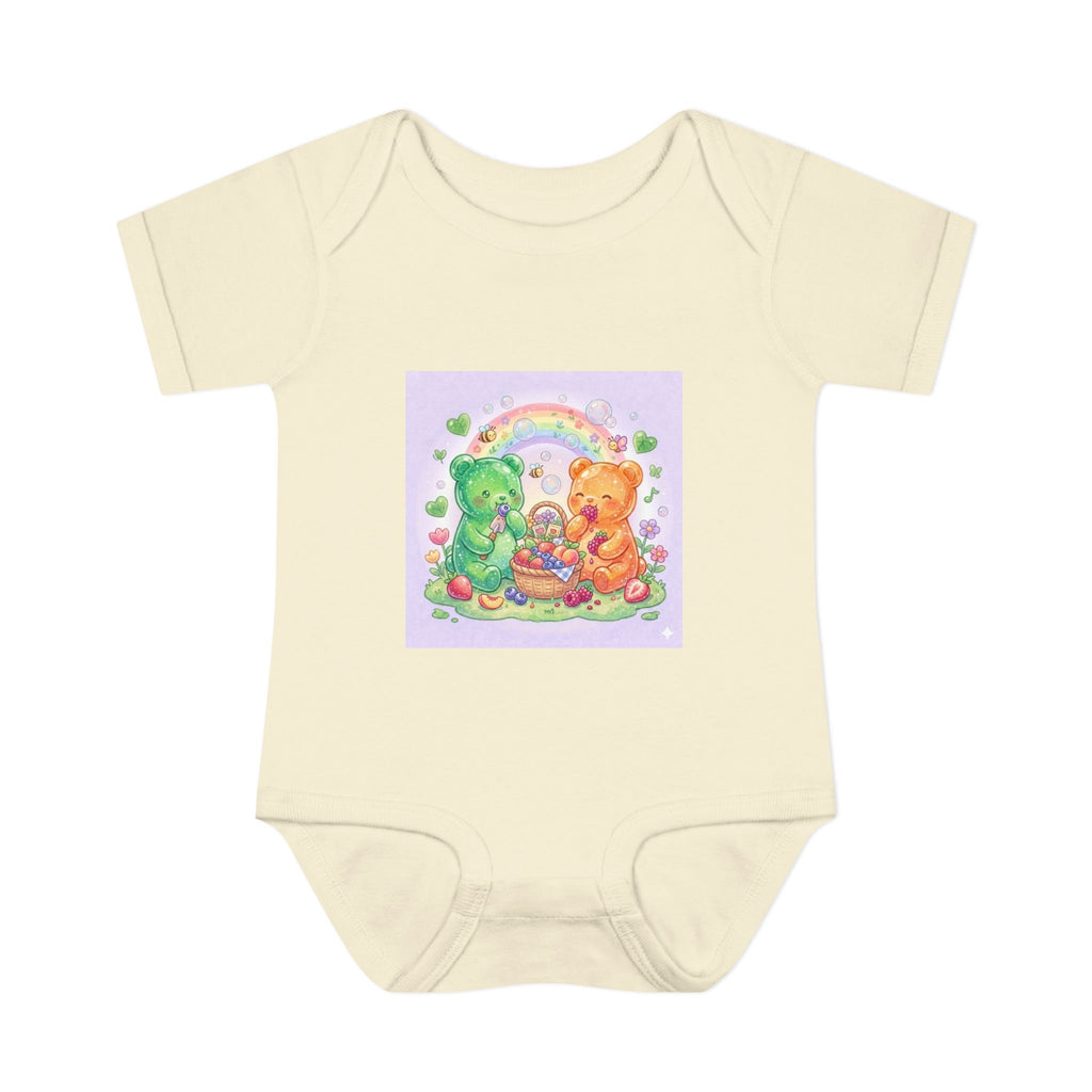 Fruit Garden Eating Gooey Gummy Bears Infant Bodysuit — Baby Shower Gift