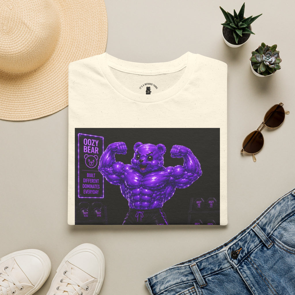 Flexing Muscles, After Workout Oozy Buff Bear Gym Gummy- Adult Graphic Shirt