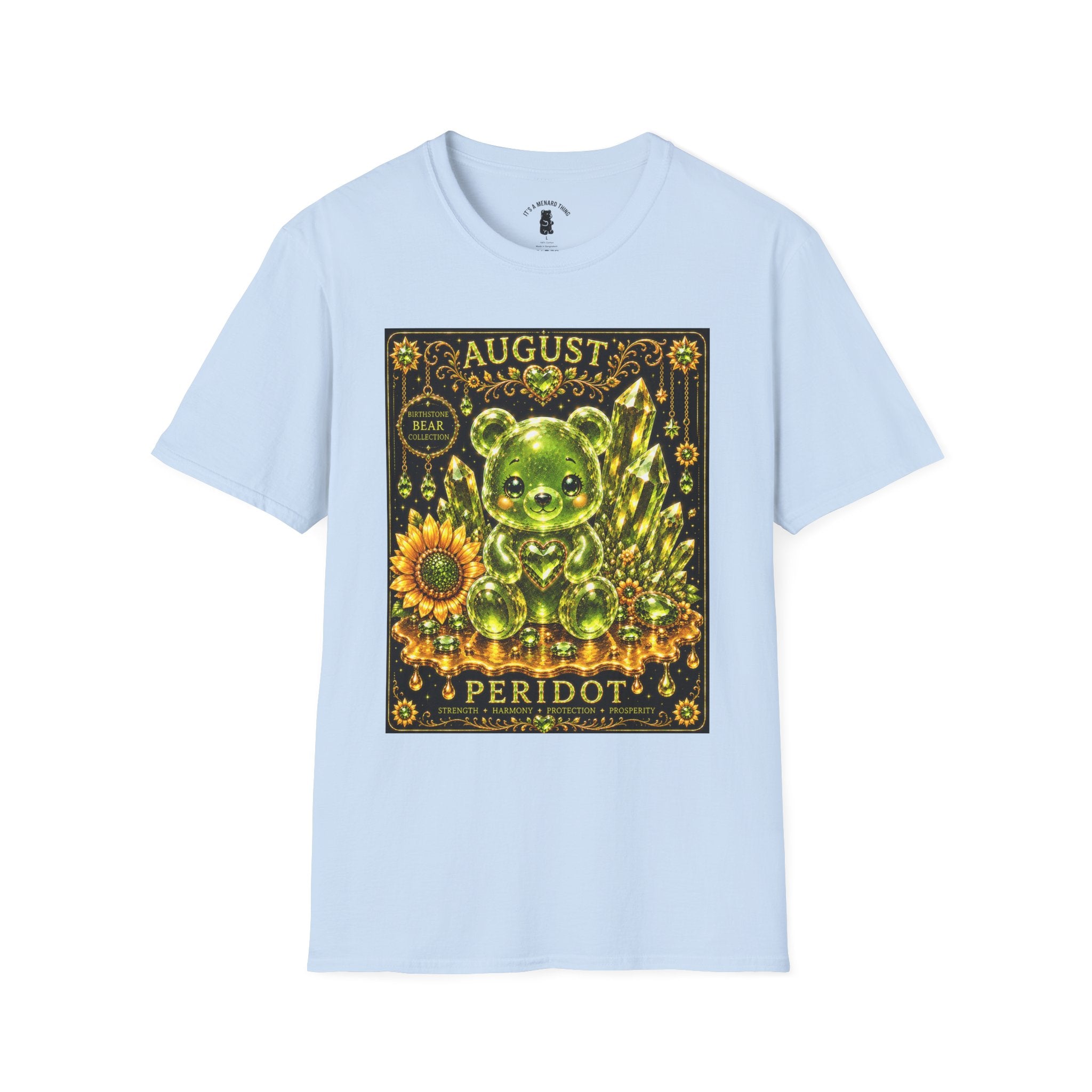 August Peridot Birthstone Oozy Bear Addition- Graphic Shirt