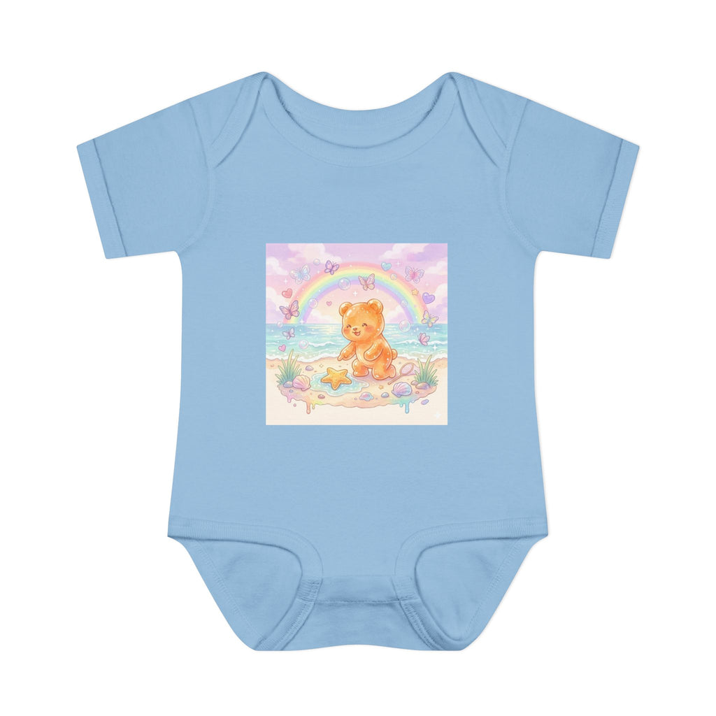Gooey Gummy Beach Bear Rainbow & Starfish - Bodysuit