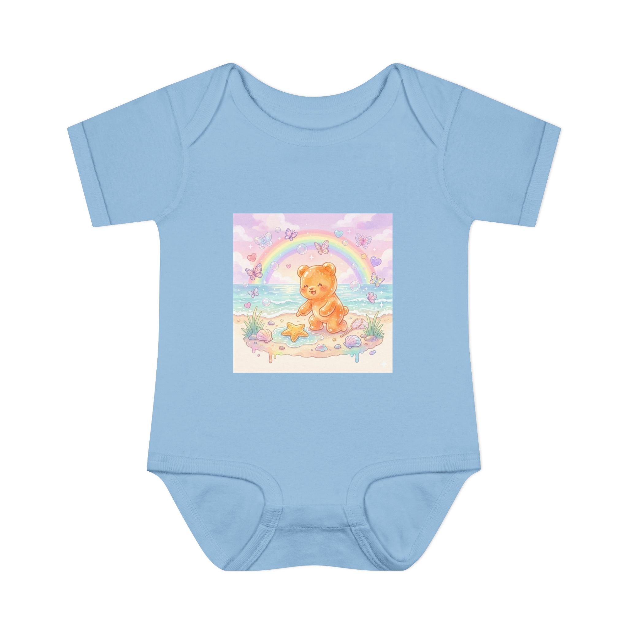 Gooey Gummy Beach Bear Rainbow & Starfish - Bodysuit