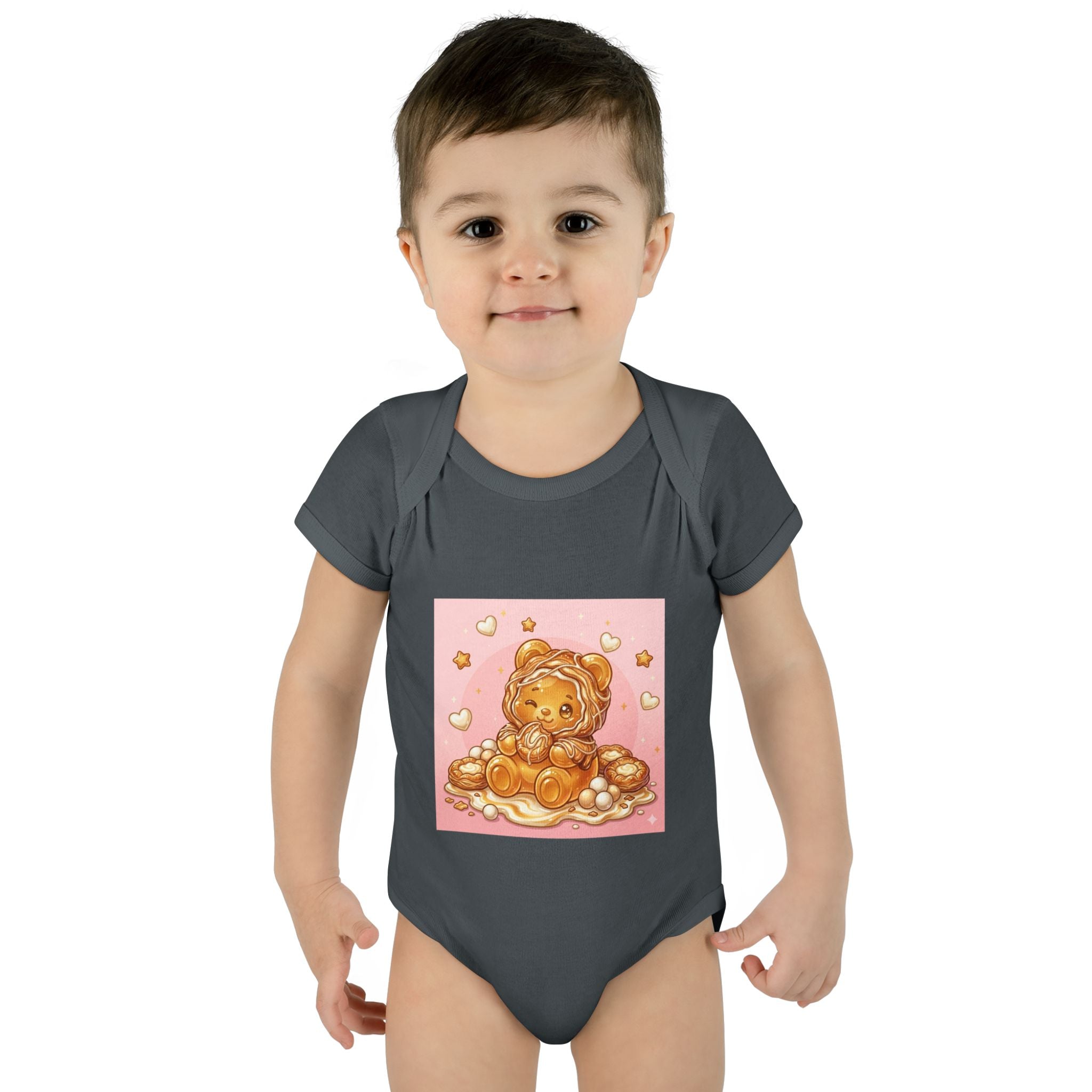Cheese Danish Gooey Gummy bear in Puff PJs- Baby Onesie